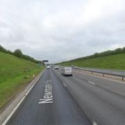 Part of the A14 is closed near Newmarket