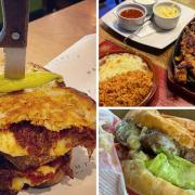 Clockwise from left: Wright's, Amigos and Hmm Burger all feature in Mark Heath's list of the best cheaper eats in Suffolk
