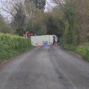 Ivy Lodge Road near Rendlesham blocked after crash