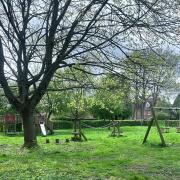 The play equipment in Pine Close in Rendlesham which has been removed by East Suffolk Council