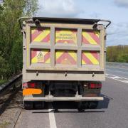 A lorry driver blocked part of the A14 while taking a break on the carriageway