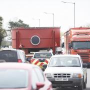 Drivers are being warned of delays as a 52-tonne industrial plant is being transported through Suffolk on Friday