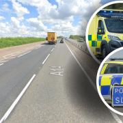 Part of the A14 was closed after a two-vehicle crash
