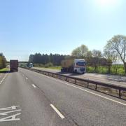 The A14 near Newmarket has been closed after a crash