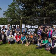 A group of activists and protestors gathered to show their distain to the US plans to place nuclear weapons at RAF Lakenheath