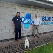 MP James Cartlidge (right) visited Blue Cross Suffolk rehoming centre