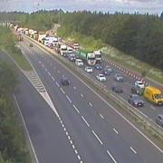 There are long delays on the A14