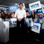 Rishi Sunak on the campaign trail -- both major parties are targeting older voters.