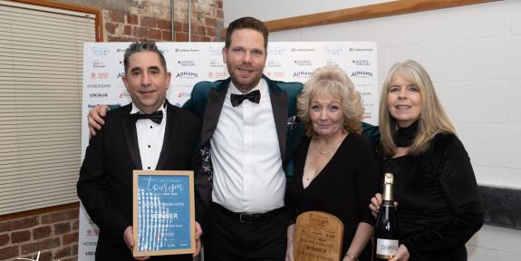 East Anglian Daily Times: From left to right, Lionel Lachasseigne, food and beverage manager; Sean Morrison, deputy manager; Beverly Blundon, housekeeping manager; Beverly Newman, restaurant supervisor, at the awards East Anglian Daily Times: From left to right, Lionel Lachasseigne, food and beverage manager; Sean Morrison, deputy manager; Beverly Blundon, housekeeping manager; Beverly Newman, restaurant supervisor, at the awards