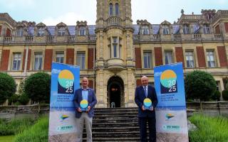 East Suffolk Council leader Steve Gallant (left) and Great Yarmouth Borough Council leader Carl Smith at Somerleyton Hall to announce the City of Culture 2025