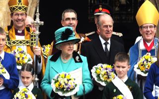 Her Majesty The Queen and HRH the Duke of Edinburgh in Bury St Edmunds for the historic Maundy Thursday distribution of alms in the St Edmundsbury Cathedral