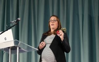 Kate Dixon, Head of Innovation & Marketing at Muntons, speaking at the Clean Growth for Business event in Norwich
