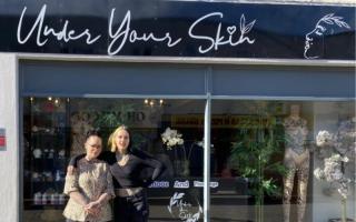 Jenna-Lee Fourie-Cook and Rochelle King outside Under Your Skin tattoo shop in Sudbury