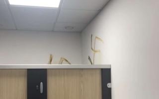 Swastika's painted on wall of PureGym toilets