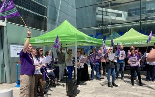 Staff and members from UNISON gathered outside Suffolk County Council's offices in Ipswich to rally for better pay for public service workers.