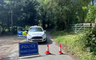 A road closure remains in place after a plane crash in Pebmarsh