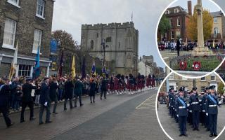 A parade was held in Bury St Edmunds town centre this weekend to mark Remembrance Sunday