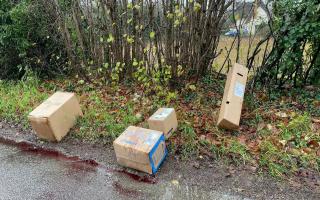The parcels were found in a west Suffolk road