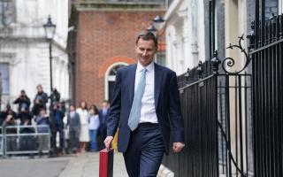 Jeremy Hunt sets off for the House of Commons to deliver his Budget.