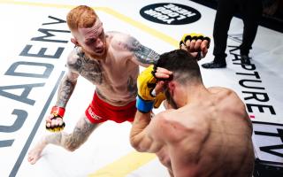 Ollie Sarwa on his way to another title - and another first round stoppage - at Cage Warriors Academy South East 34 Picture: BRETT KING