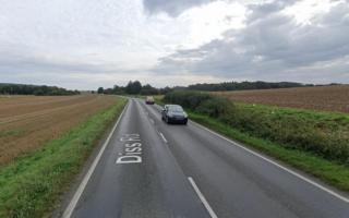 Emergency services were called to the A143 on Wednesday
