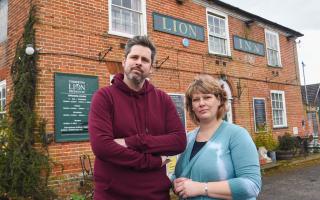 Tom and Helen Lagden, landlords of the Theberton Lion